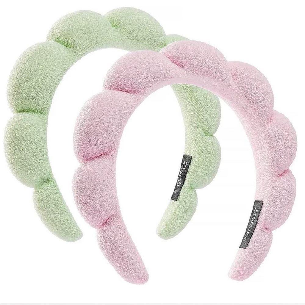 Ztomine Spa Headband set of 2 light pastel green/pink